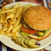 Cheeseburger Deluxe Platter · Served with lettuce, tomato, coleslaw and french fries.