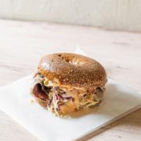 Rachel (Hot Pastrami) · Hot pastrami with coleslaw, Swiss cheese and 1000 island dressing.