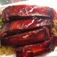 C3. BBQ Spare Ribs Combination · Served with egg roll and pork fried rice.
