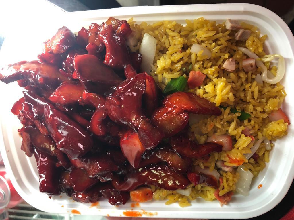 C21. Boneless Spare Ribs Combination · Served with egg roll and pork fried rice.