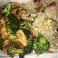 Any meat with BROCCOLI WITH YAN-CHOW FRIED RICE · Chicken broccli cooked in brown sauce (if you want garlic sauce please specify in the instru...