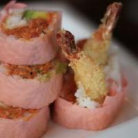 Jersey Shore Roll · Most popular. Shrimp tempura, spicy tuna and avocado wrapped in soy paper and served with sp...