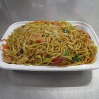 Everything Lo Mein · Stir fried noodle dish.
