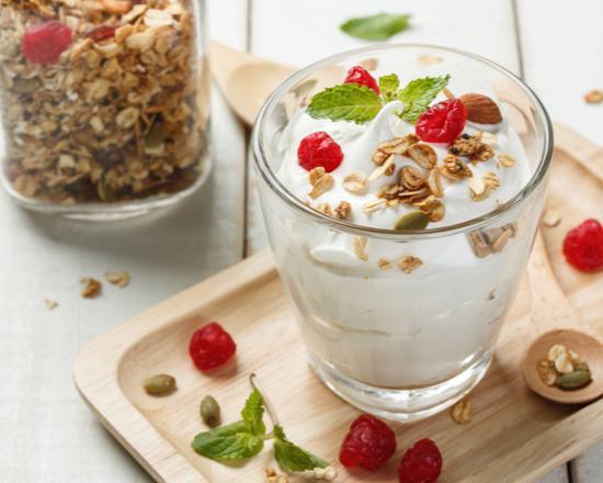 Low Fat Yogurt with Granola and Fruit · 