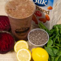 2. Dee's Beets and Berries Shake · 24 oz. of almond milk, berry puree, beets, spinach, chia seeds and lemon.