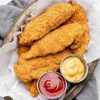 5 Piece Chicken Tenders · Chicken fingers, also known as chicken goujons, chicken strips or chicken fillets, are chick...