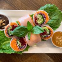 Summer Roll · Lettuce, carrot, purple cabbage, beetroot, and basil.