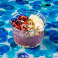Cherry Bomb Bowl · Our signature berry blend (açaì, blueberries, almond milk, cherries, strawberries, banana, a...