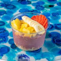Sunshine State Bowl · Made with our refreshing tropical blend (açaì, pineapple, mango, banana, peach, strawberry, ...