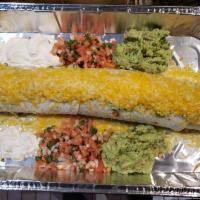Andaconda Mix Burrito  · XXL burrito stuffed with rice, beans, cheese & mix of chicken steak and shrimp. Topped with ...