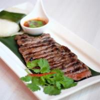 Maison Bangkok Steak  · Grilled NY Strip steak with Sticky rice and Thai famous Jaew Sauce