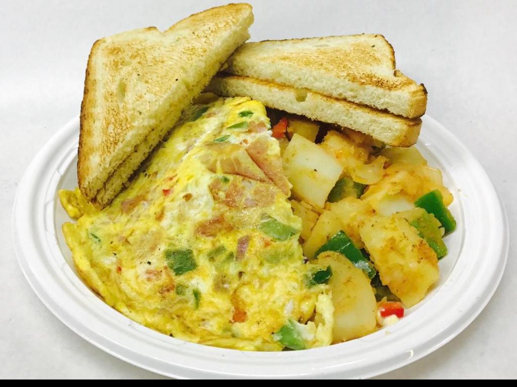 Western Omelette Platter · Served with potato and toast.