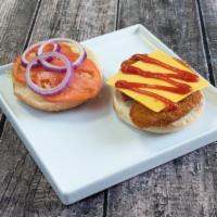 Crispy Chicken Sandwich · American cheese, lettuce, tomato, onion, mayo