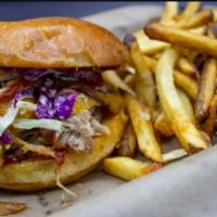 Everett's Way 2 Meal · Bacon, melted cheddar, tangy slaw and Carolina BBQ.