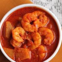 Shrimp Vindaloo · Shrimp prepared with red chilis, hot spices and vinegar. Very spicy.