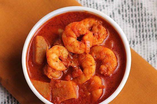 Shrimp Vindaloo · Shrimp prepared with red chilis, hot spices and vinegar. Very spicy.