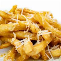 Garlic Parm Fries · Fried potatoes. 