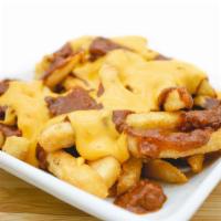Chili & Cheese Fries · Fried potatoes topped with cheese and chili. 