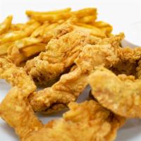 5 Piece Chicken Tenders & Fries · Large, fresh chicken breast stripped into 5 pieces, floured, seasoned and perfectly deep-fri...