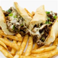 Rafi's Philly Steak Sandwich · Served on a toasted 12