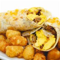 Sausage Burrito · Ground sausage, 2 eggs a and mixed cheese wrapped in a 12
