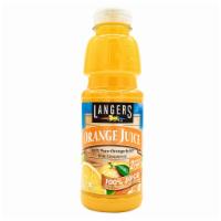 15.2 oz. Langers Orange Juice · 100% pure orange juice from concentrate, 100% juice, 100% vitamin c.