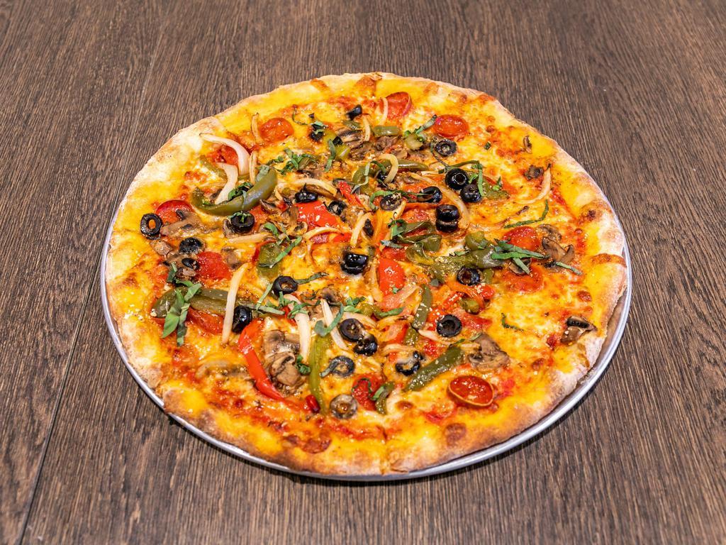 Supreme Pizza · Pepperoni, sausage, mushroom, bell pepper, onion and black olive.