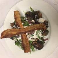 Tricolor Salad · Shiitake Mushrooms, Bacon, Ricotta Salata, Sherry Vinaigrette