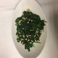 Sauteed Spinach · Garlic, Pine Nuts