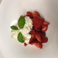 Fresh Strawberries · Whipped cream.