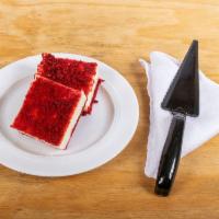 16. Red Velvet Cheesecake Square · Our classic Hungarian cheesecake with a red velvet cake base and topped with red velvet crum...