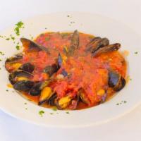 Mussels Marinara · Sauteed in a fresh marina sauce. Hot or sweet.