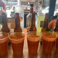 Camaronera · Lime-tajin hot sauce clamato, shrimp. Must be 21 to purchase.