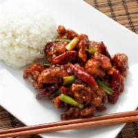 H19. General Tso's Chicken · Hunan. Spring chicken cut into large chunks marinated and quickly fried till crispy, sauteed...