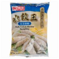 Wc Pork Leek and Shrimp Dumpling 21 oz. · 味全 水饺王 韭菜鲜虾 21OZ