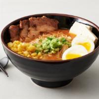 Kimchi Ramen · Chicken and pork broth, miso, gochujang, kimchi, Roasted Sesame Seeds, soy egg, soy tofu, co...