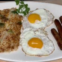 Breakfast Eggs with Beef Sausage · 
