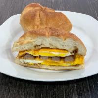 Egg Sandwich with Meat and Cheese · 