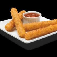 6 Piece Mozzarella Sticks · Mozzarella cheese that has been coated and fried.