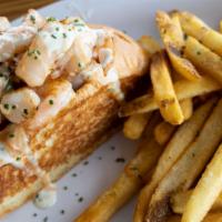 Shrimp Roll · Grilled or fried shrimp packed into a split-top butter roll, choose your sauce. Served with ...