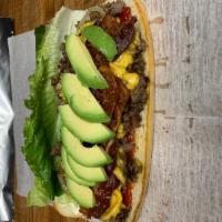 Danny's Chopped Cheese Hero Burger · The Chopped Cheese Burger is served with romaine lettuce, tomatoes, onions, avocado, bacon o...