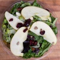 Danny’s Cranberry Salad · The salad is served with lettuce, cranberries, walnuts and apple. 