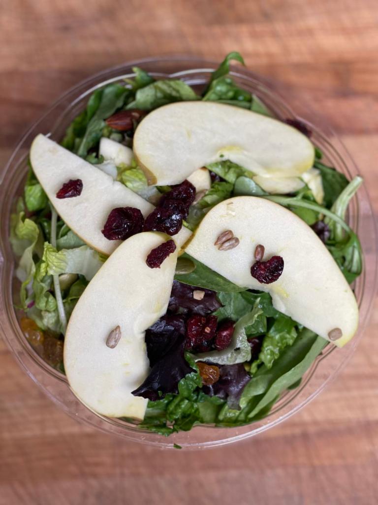 Danny’s Cranberry Salad · The salad is served with lettuce, cranberries, walnuts and apple. 