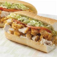 Chicken Tender Sub · A long sandwich on a roll.