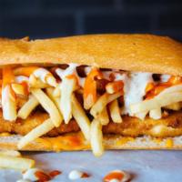 Fat Meg Sub · Chicken tenders, bacon, mozzarella sticks and cheese.