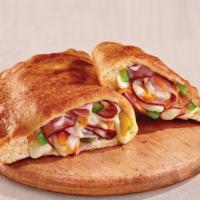 Ham and Cheese · A flaky, oven-baked golden crust stuffed with a bountiful blend of hearty ingredients.