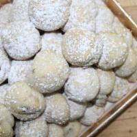 Snowball Vanilla Walnut Shortbread Cookie · Buttery biscuit with crushed walnuts 
