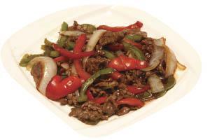 Bell Pepper · Choice of Protein, house brown sauce, bell pepper, white onions with choice of rice