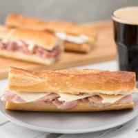 Ham & Cheese Baguette · Classic rosemary ham and cheese on baguette.