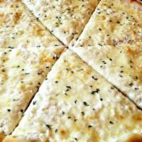 White  Pizza · homemade Pizza Crust, Ricotta Cheese, Romano Cheese, Mozzarella Cheese, Garlic